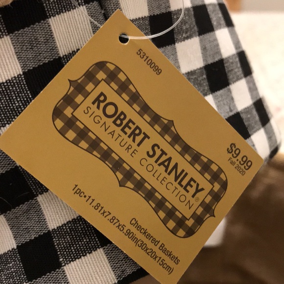 Fall Black and white Gingham burlap soft baskets - Picture 3 of 10